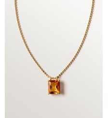 Collier en argent 925 plaqué en or jaune 18K avec citrine orange Aristocrazy