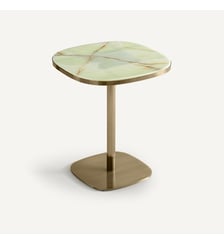 Table de bistrot, plateau en jade, diamètre 60 cm, 2 couverts AM.PM