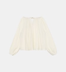 Blouse manches longues col coulissant uni BINTY La Petite Etoile