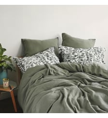 Housse de couette en gaze de coton, SIMPLEMENT GAUFRÉ Blanc Cerise