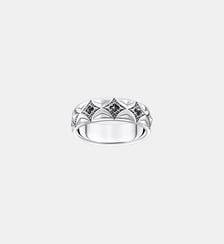 Chevalière sertie d’œil de tigre bleu et or Thomas Sabo