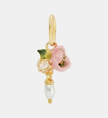 Pendentif héllébore rose et perle fantaisie, Féminité et Douceur Les Néréides