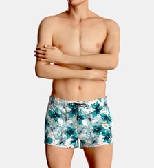 Short de bain court à motif floral abstrait avec suspensoir Impetus