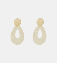 Boucles d'oreilles longues raphia ivoire Balaboosté