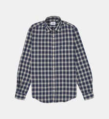 Chemise manches longues en coton à carreaux Serge Blanco