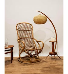 Grand fauteuil en rotin Martin N°54- Produit chiné Debongout