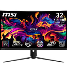 Ecran PC Gamer MPG 321CURX 32" Incurvé 4K 240Hz QD-OLED HDR True Black 400 HDMI 2.1 USB-C 98W MSI