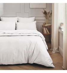 Parure de lit unie en percale de coton, taies rectangles, PREMIÈRE Essix