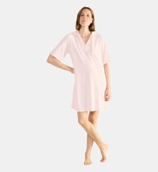 Chemise de nuit courte col polo en jersey Laurence Tavernier