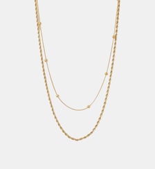 Set de 2 colliers chaine dorée en acier inoxydable Balaboosté