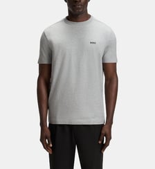 T-shirt droit signature en coton stretch  BOSS
