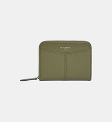 Porte-monnaie zippé avec porte cartes amovible Charlotte en cuir lisse Le Tanneur