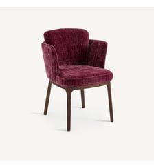 Fauteuil de table pied noyer et velours AM.PM