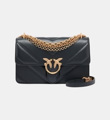 Sac porté épaule mini love bag one en cuir et cuir nappa à chevrons et triple chaîne Pinko