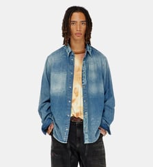 Chemise en denim effet patch usé Diesel