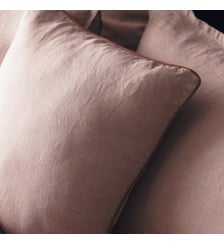 Housse de coussin en lin lavé, AU FIL DU LIN Blanc Cerise