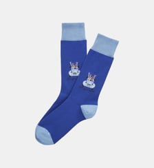 Chaussettes en coton - Ski You Later Bleu Arthur