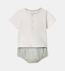 Ensemble T-shirt et bloomer en seersucker Cyrillus