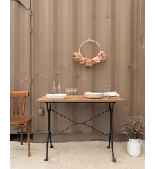 Table à manger bistro en bois et fer Denise N°1214- Produit chiné Debongout