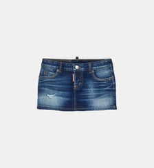 Minijupe en denim bleu foncé avec cassures Dsquared2