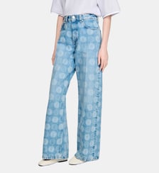 Jean large à imprimé floral Sandro
