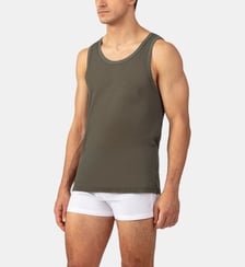 Mesh Tank Top: Military Green Ron Dorff