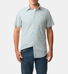 Chemise slim imprimée en coton à manches courtes Byron Rodd & Gunn