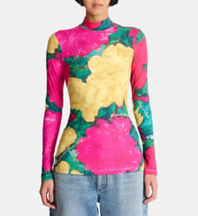 Top à imprimé avec col montant Balmain