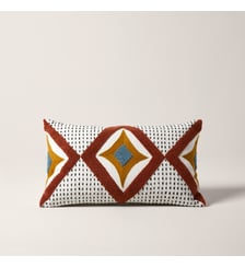 Housse De Coussin  Coton rebrodé de point de bouclette et de chainette Madura