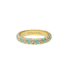 Bague avec email coloré et zircon en laiton doré AZURIA Hipanema