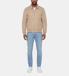 Blouson casual, cuir de chèvre velours Schott