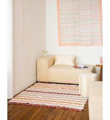 Tapis à rayures roses Olivier N°112- Produit chiné Debongout