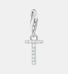 Thomas Sabo Pendentif Charm lettre T avec pierres blanches argent Argent sterling 925 Thomas Sabo