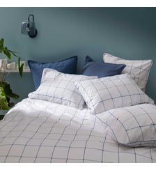 Housse de couette imprimée en percale de coton, ESQUISSE GRAPHIQUE Blanc Cerise