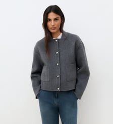 Manteau galison - Motif uni - Laine recyclee Caroll