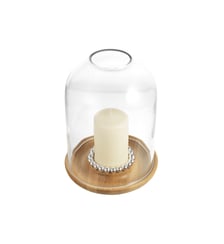 Large Silver-Plated and Oak Hurricane - PERLES Christofle