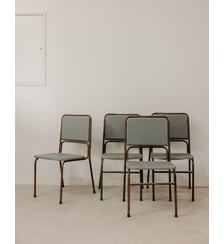 Lot de 4 chaises en métal et bois Alma N°2092 - Produit chiné Debongout