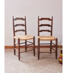 Paire de chaises en paille Claude N°1340- Produit chiné Debongout