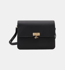 sac bandoulière en cuir noir Agnès b.