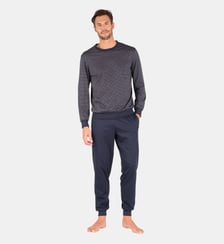 Pyjama long col rond  mercerisé Eminence