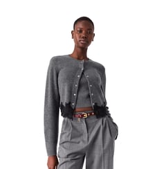 Twinset avec finitions en dentelle Maje