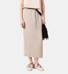 Jupe crayon en satin Maje