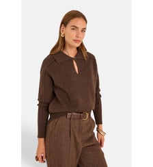 Pull Chocolat À Manches Longues En Laine Andrea Maison 123