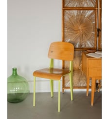 Chaise aux pieds jaune fluo Alma N°1923- Produit chiné Debongout