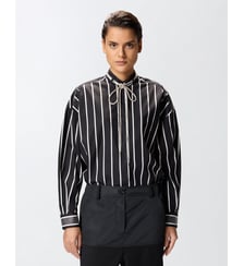 Chemise rayée à lacets brillants Pinko