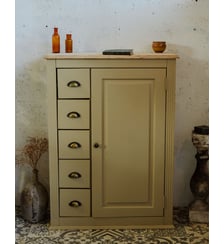 Meuble de métier en bois beige Fernand N°380- Produit chiné Debongout
