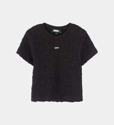 T-shirt gaufré manches courtes DKNY
