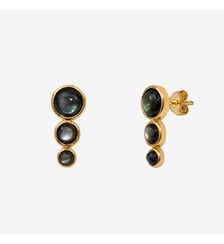 Boucles d'oreilles dorées rhodochrosite - andrea Caroline Najman