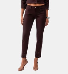 Pantalon skinny avec broderie Saint-Gall Liu Jo