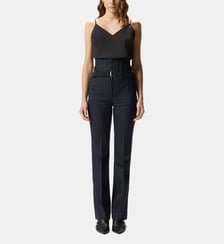 Pantalon bustier en poly laine à rayures Pinko